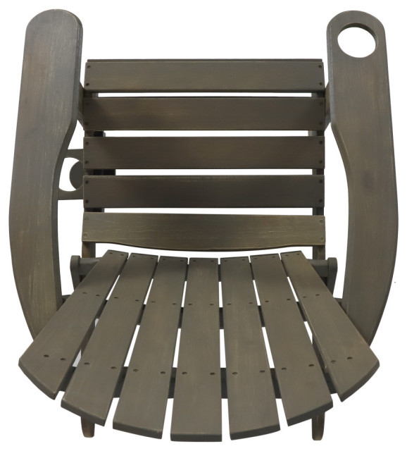 Javion Outdoor Acacia Wood Folding Adirondack Chairs, Set of 2 ...