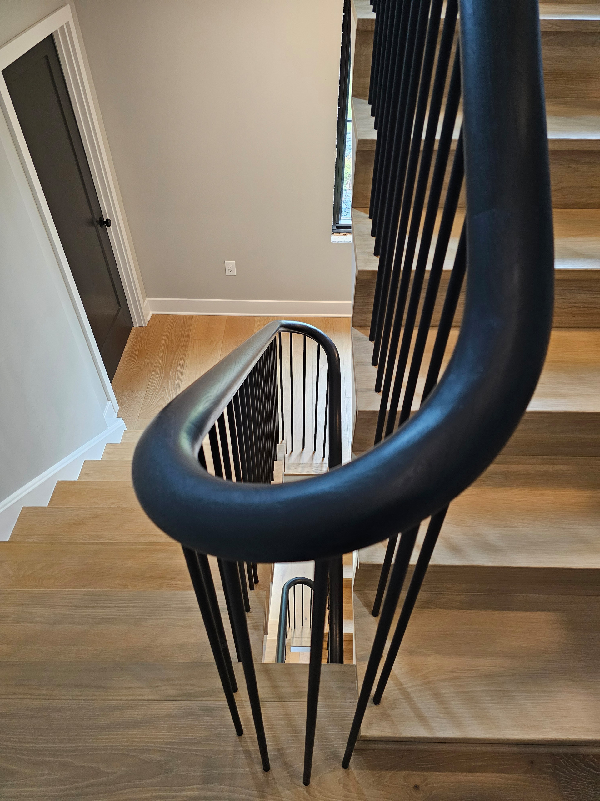 115_Stunning Continuous Rail System on 3 Story Floating Stairs; Arlington, VA 22