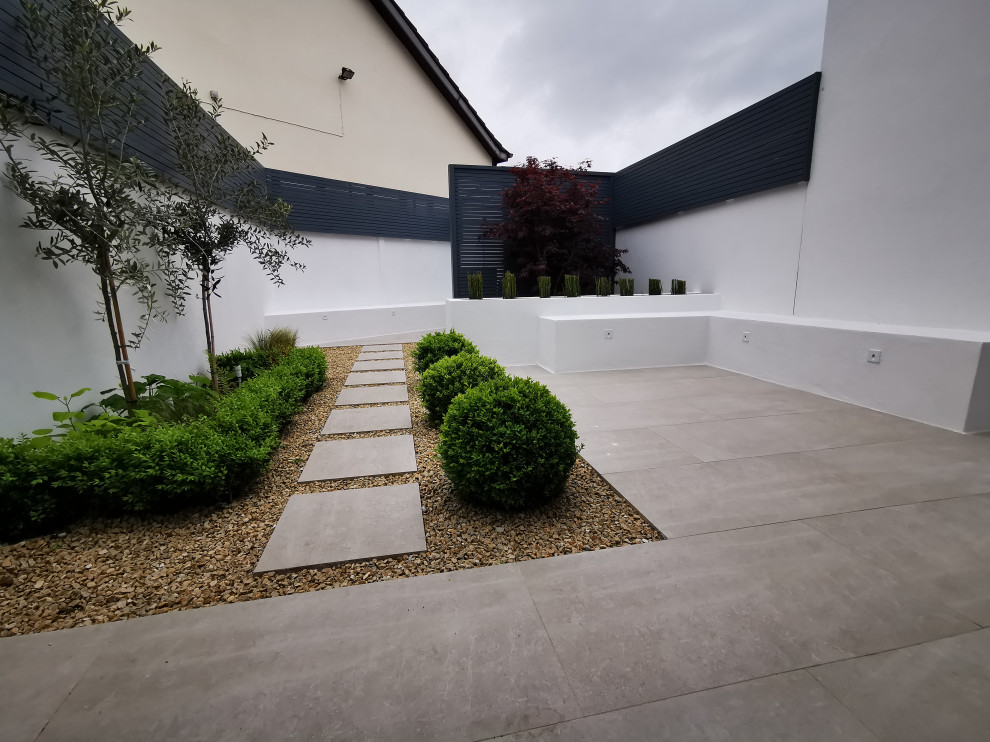 Photo of a small contemporary courtyard landscaping in Dublin for summer.