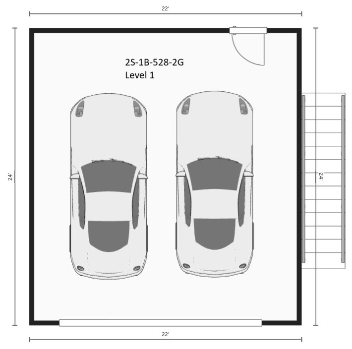 Garage ADUs 2S-1B-528-2G Level1