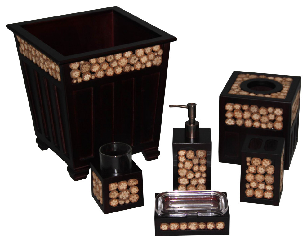 Remington Bath Ensemble 6Piece Set Rustic Bathroom Accessory Sets