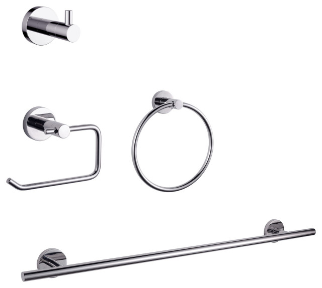 Bagno Nera 4Piece Bathroom Accessory Set Transitional Towel Bars