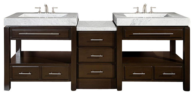 Silkroad 92 Modern Double Sink, Silkroad Bathroom Vanity