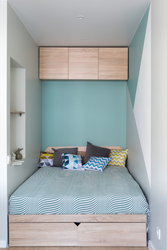 Bedroom - scandinavian master bedroom idea in Other