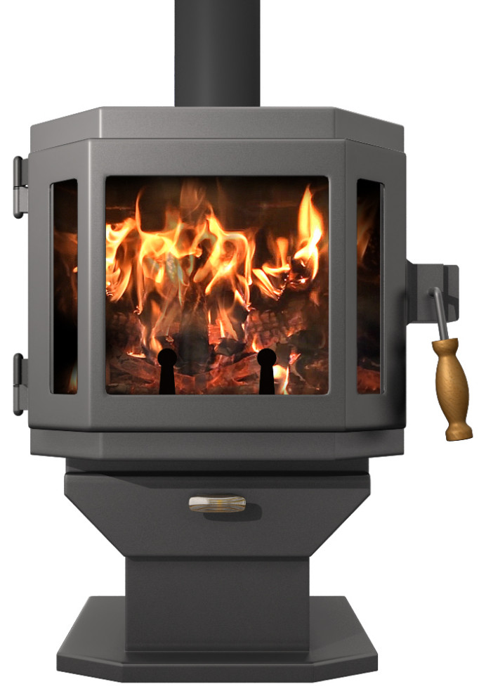 Catalyst Wood Stove, Charcoal Modern Freestanding Stoves by MF