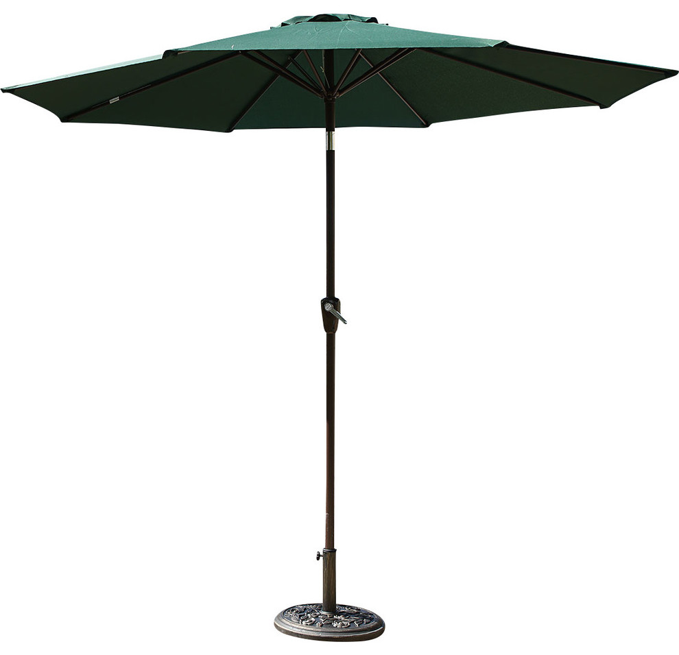 9 Steel Outdoor Patio Umbrella With Crank Tilt Contemporary Outdoor Umbrellas By Onebigoutlet