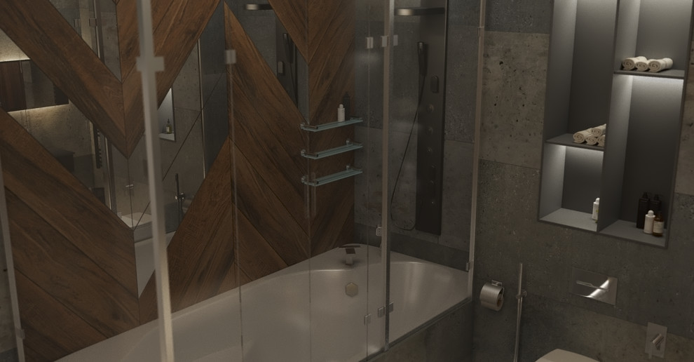 Санузел для пары в стиле лофт.