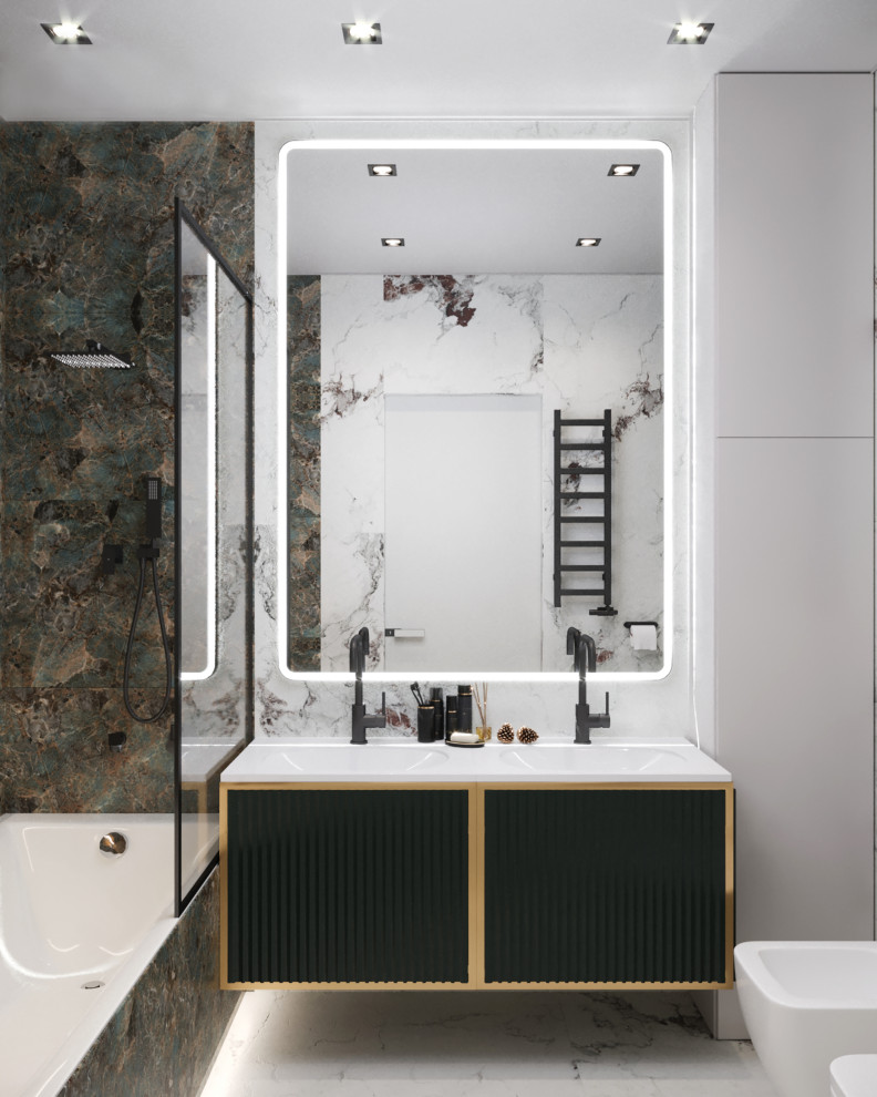 Кухня-гостиная+санузел в стиле Неоклассика