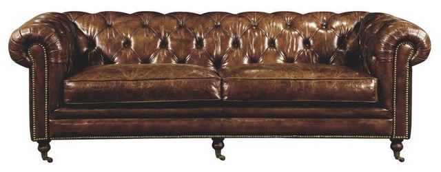 Beomara 89 Tufted Leather Sofa Brown, Rustic Leather Furniture Canada