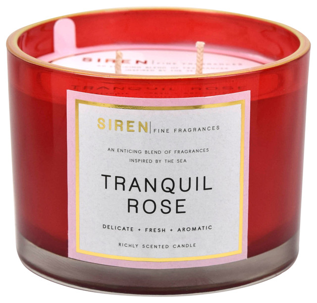 Tranquil Rose Scented Candle Large Double Wick Contemporary Tranquil Rose Scented Candle Large Double Wick