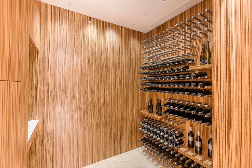 Design ideas for a contemporary wine cellar in Auckland.