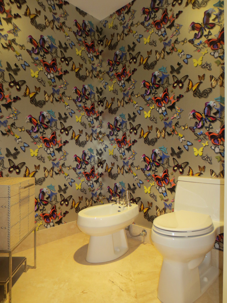 This is an example of a traditional powder room in Toronto.
