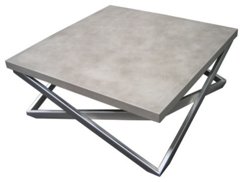 Mobius Concrete Coffee Table, Pewter, 42x42