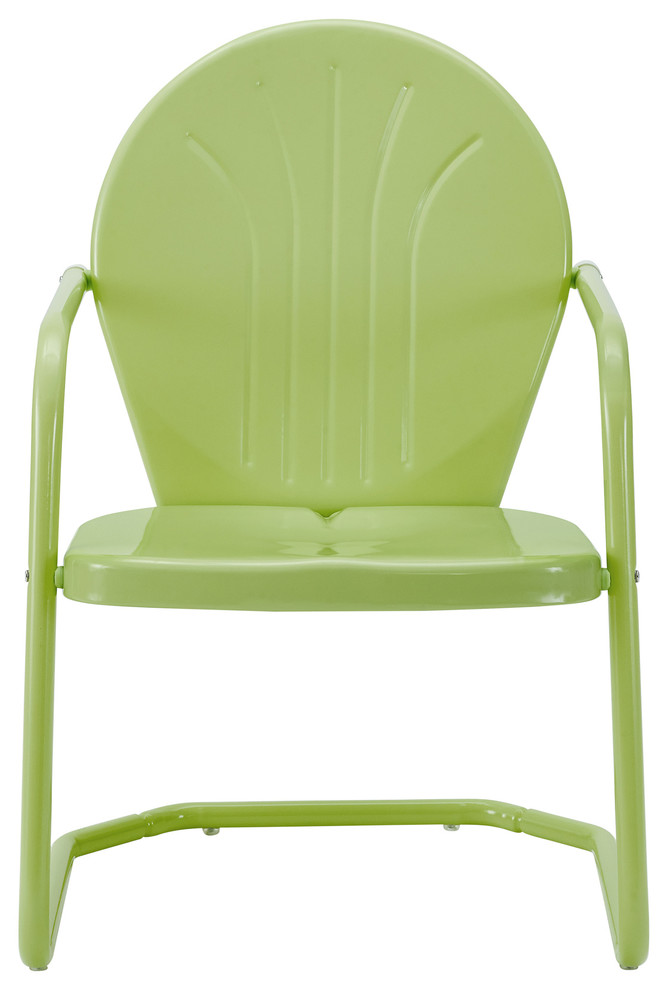 Crosley Griffith Metal Chair, Green Finish Contemporary Outdoor Lounge Chairs