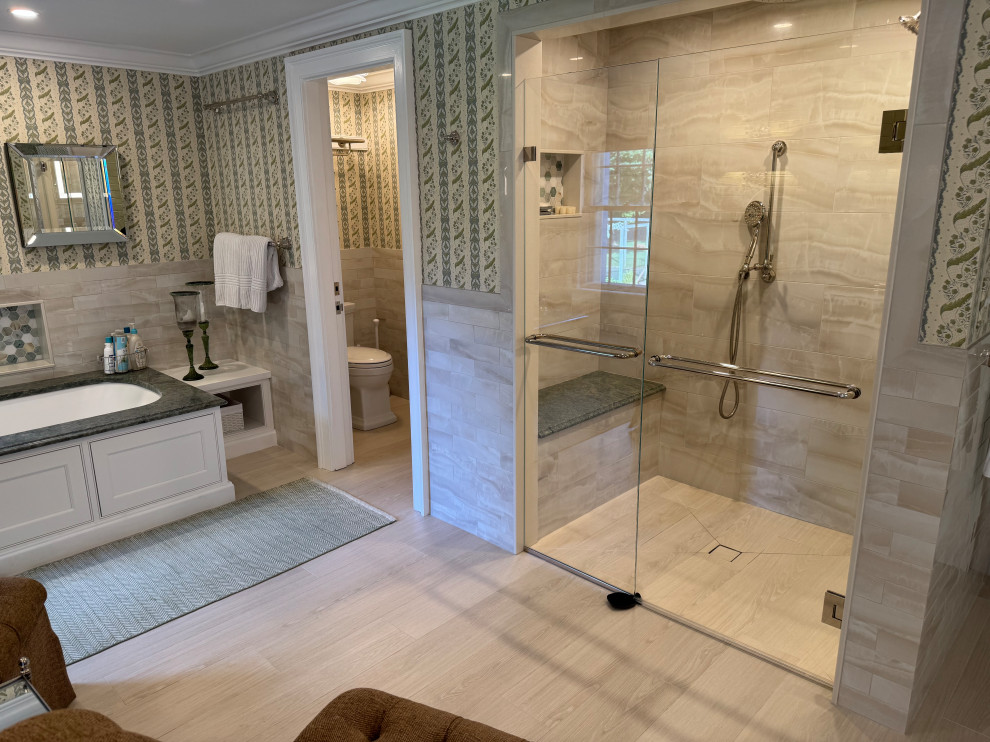 Luxury Primary Bath with Fireplace