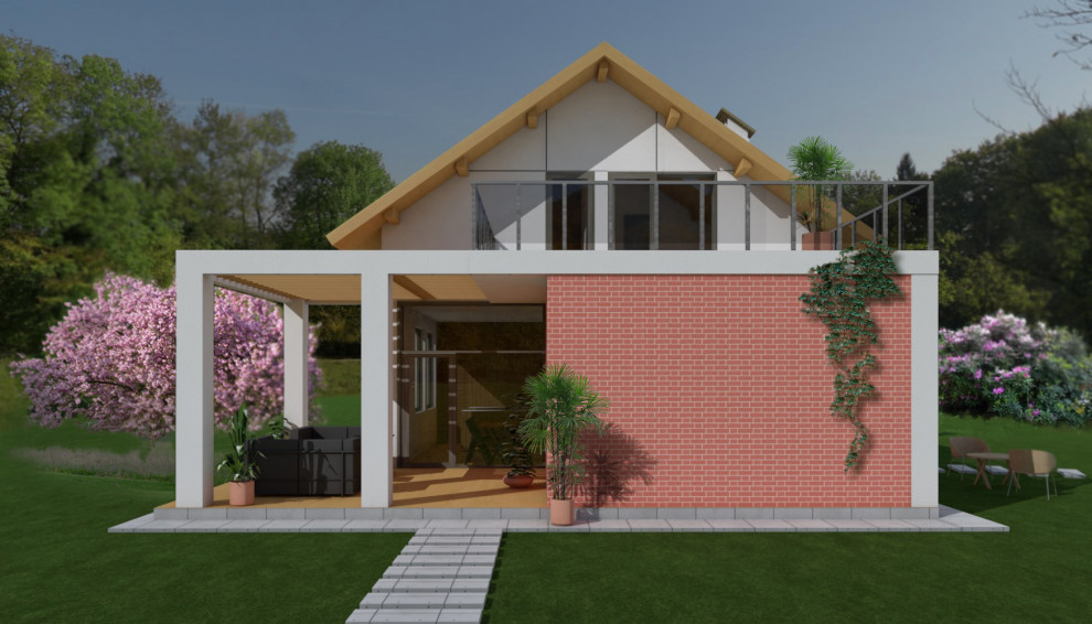 Дом с мансардой в приморском городе.