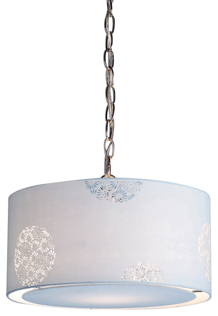 Laura Ashley PXS313 Daisy Field Complete Pendant Brushed Nickel