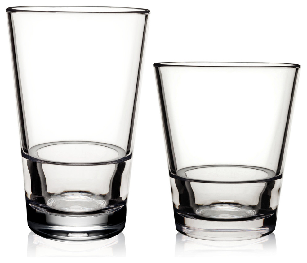 BarLuxe Staxx Tritan 12 Piece Rocks and Tall Glass Collection