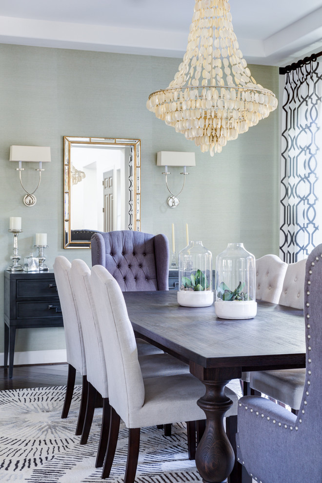 Great room - mid-sized transitional medium tone wood floor great room idea in Phoenix with gray walls and no fireplace