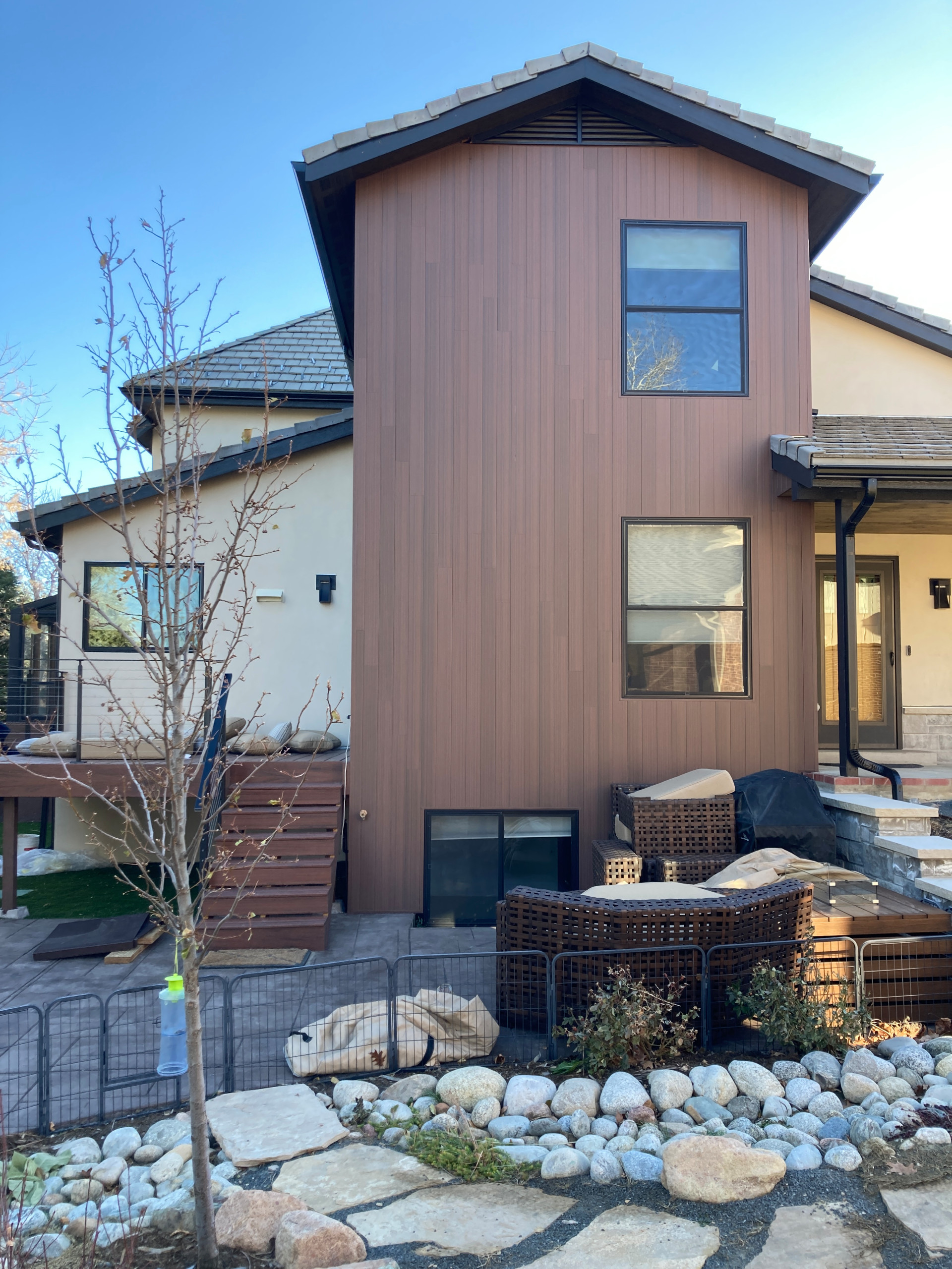 Modern Mixed Material Boulder