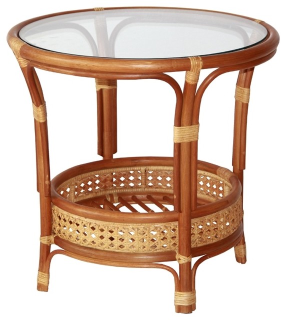 Round Wicker Coffee Table With Stools : Palecek Havanawood Coffee Table