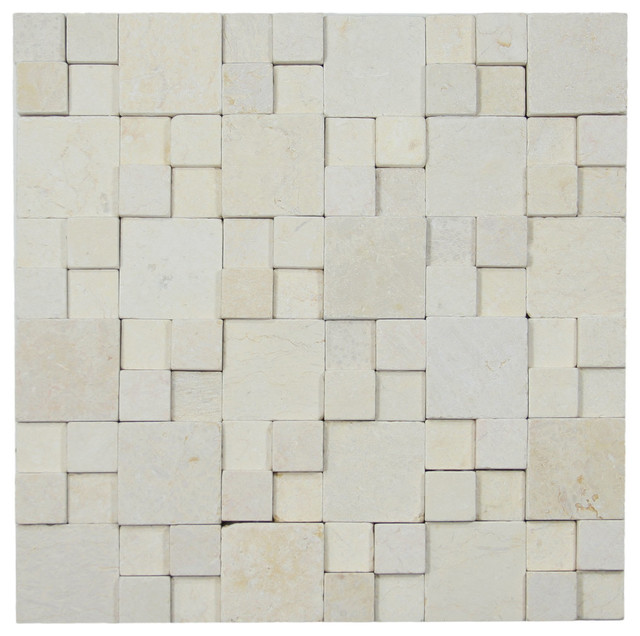 3d Cream Blocks Stone Tile