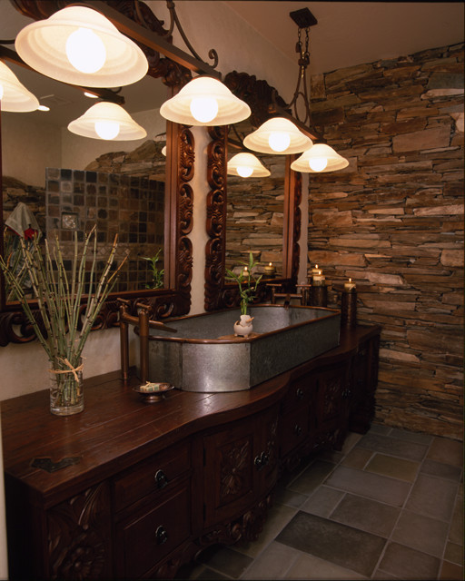 Bathroom - rustic bathroom idea in Phoenix