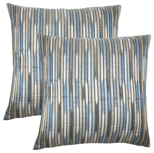 Oceane Striped Throw Pillows Shore Set Of 2 Contemporary