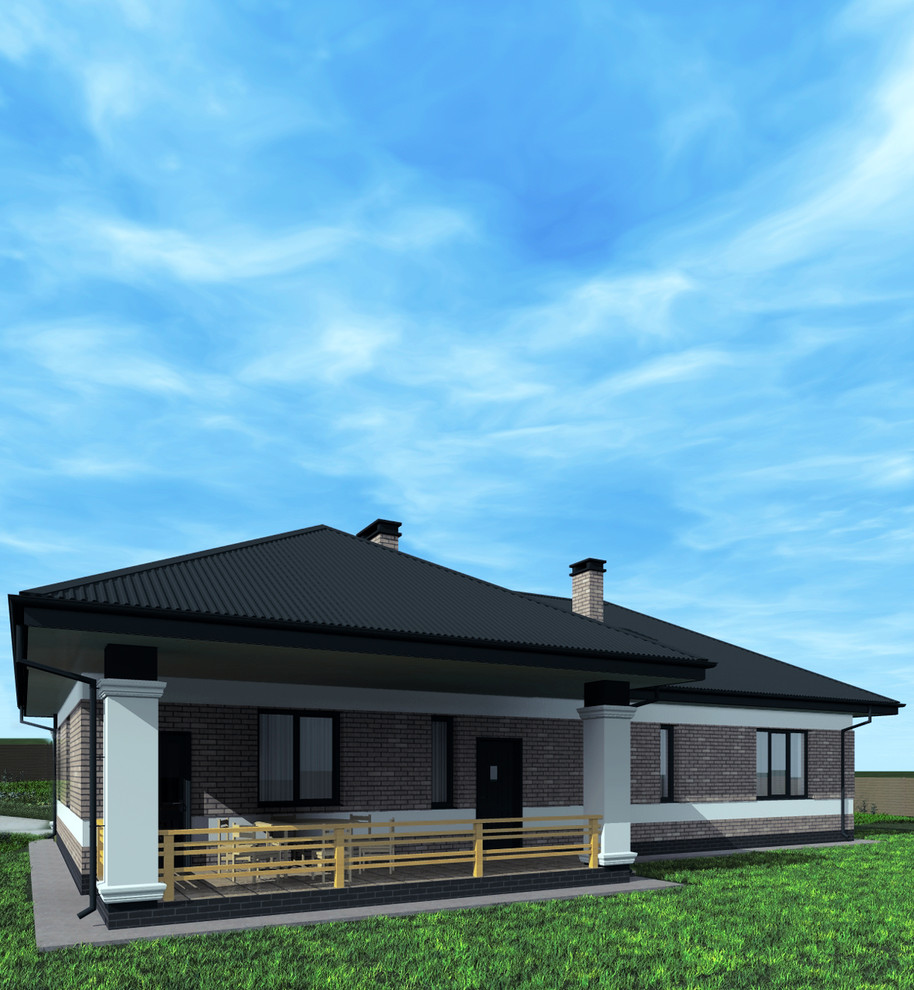 Одноэтажный дом в стиле прерий.