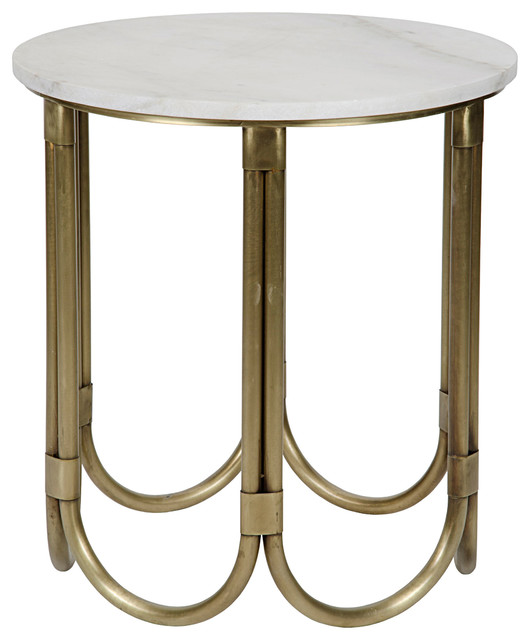 Bernadine Modern Antique Brass Round Bottom Side Table Bernadine Modern Antique Brass Round Bottom Side Table