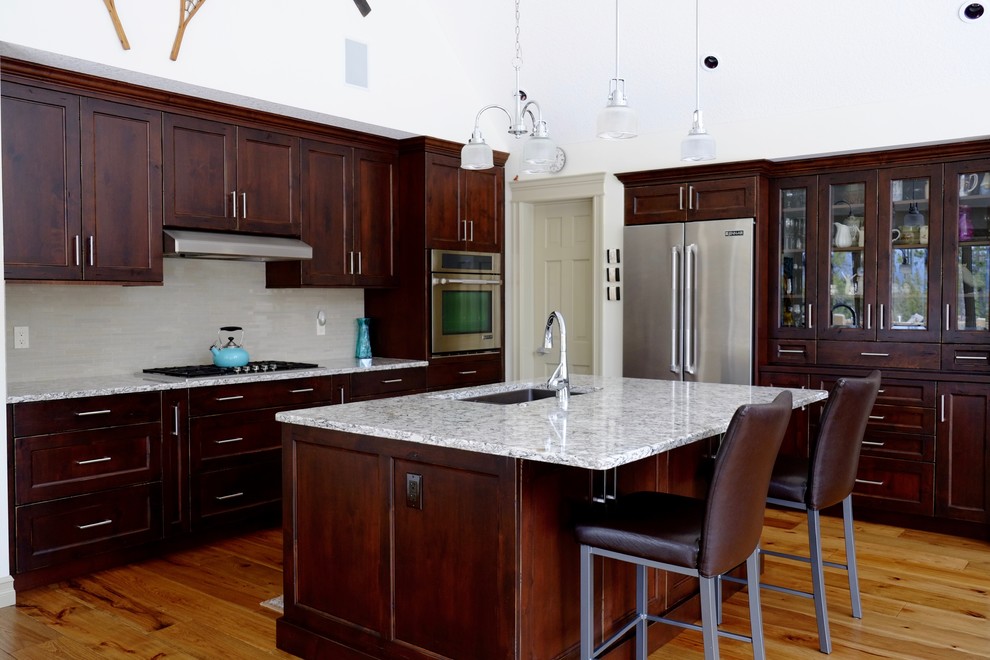 Inspiration for a rustic kitchen remodel in Calgary