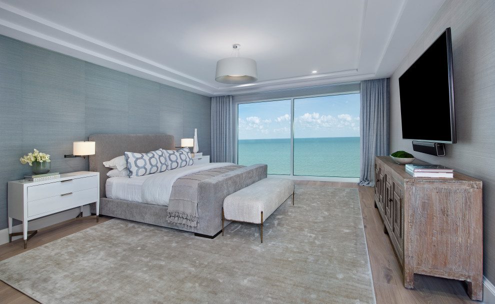Design ideas for a beach style bedroom in Other.