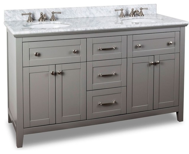 60" Wide Chatham Shaker Double Vanity Transitional Bathroom