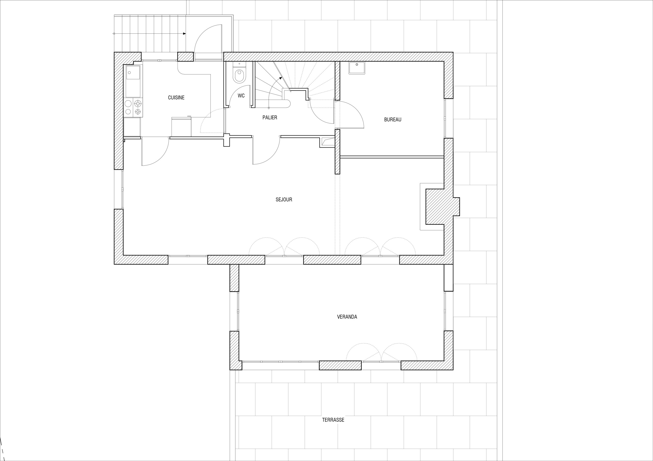 Plan rez-de-chaussée existant