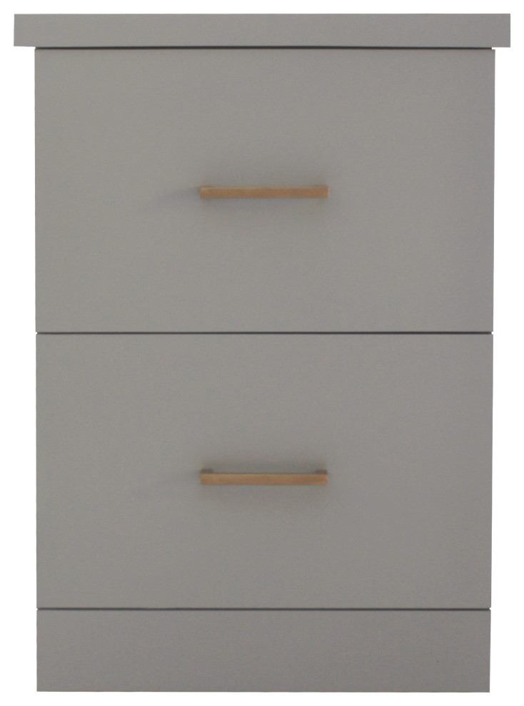 Oslo 2 Drawer File Cabinet, White Alder