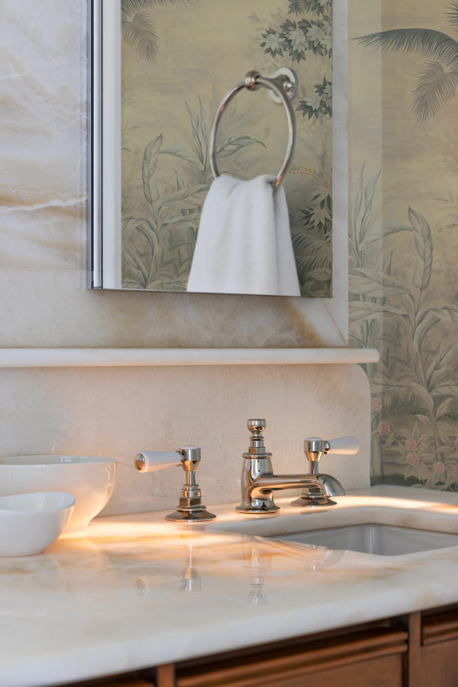 Inspiration for a transitional home design remodel in Miami