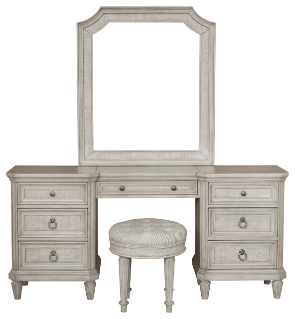 Linen Grace 7Drawer Vanity by Pulaski Furniture French Country