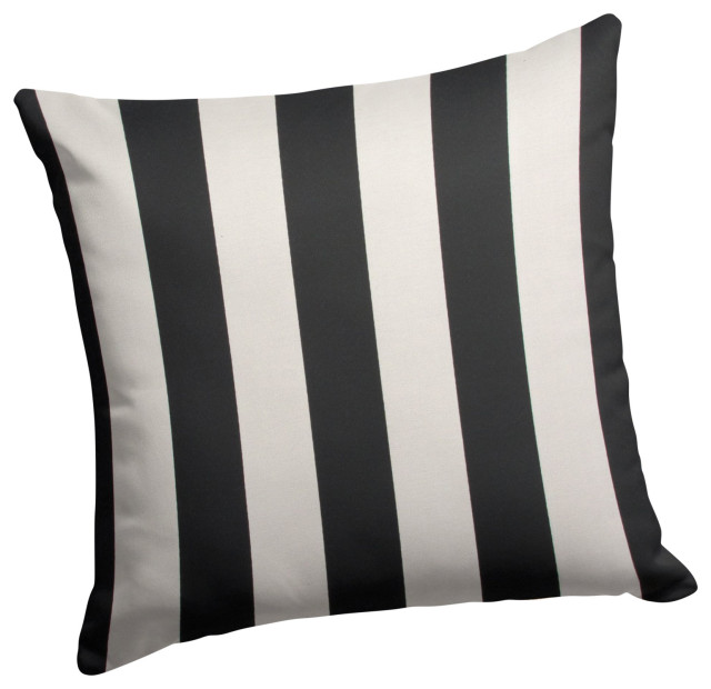 Tuxedo Stripe, Lux Square Pillow 25x25, 1-Pack - Contemporary - Outdoor