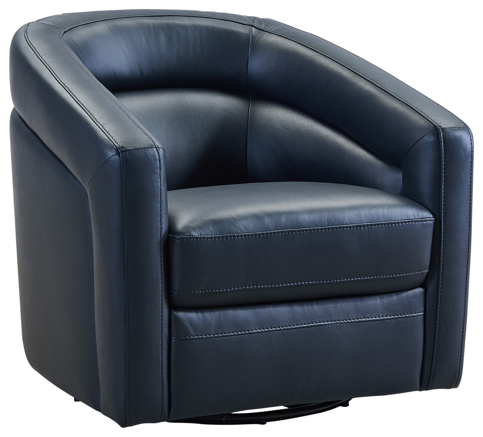 Caras Swivel Accent Chair, Black