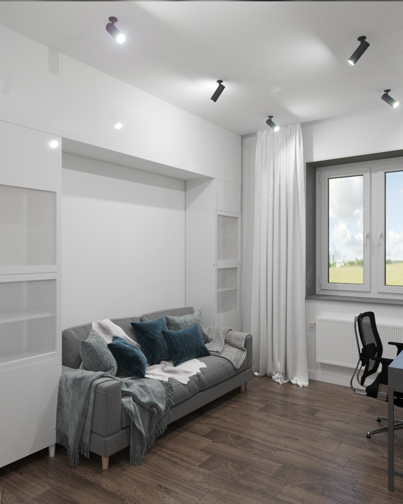 Проект кабинета в спокойных оттенках