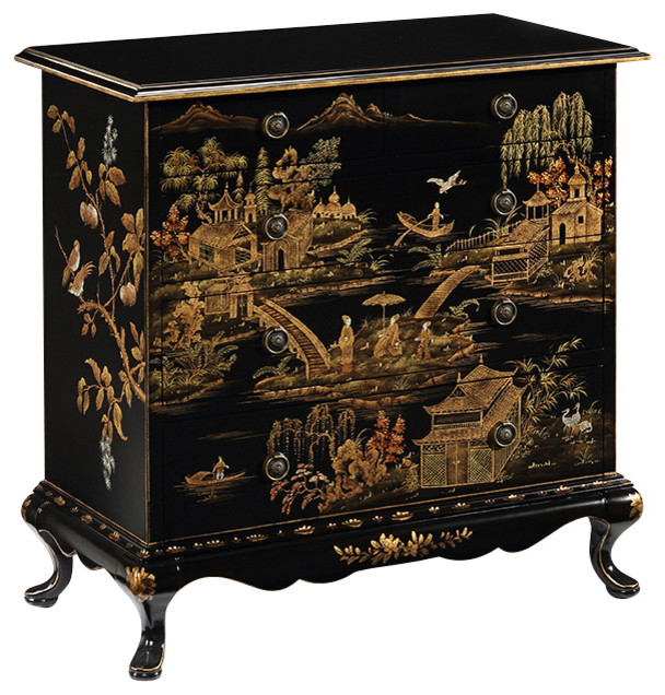 HandPainted Chinoiserie Chest Asian Accent Chests And