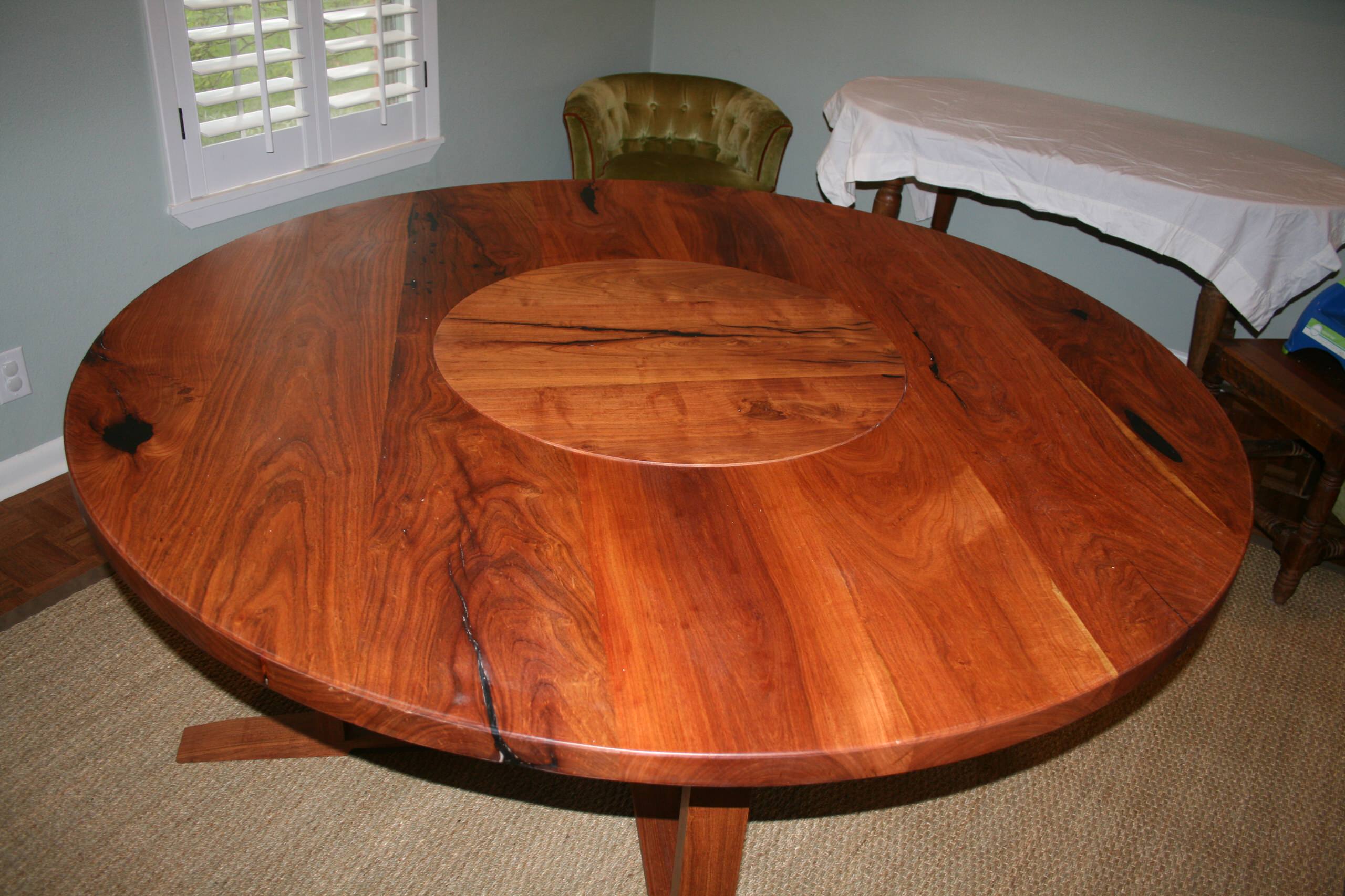 Mesquite table with lazy susan