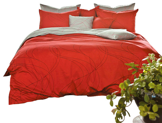 Modern Red And Gray Duvet Cover Set Covers Sets Modern Red And Gray Duvet Cover Set Queen