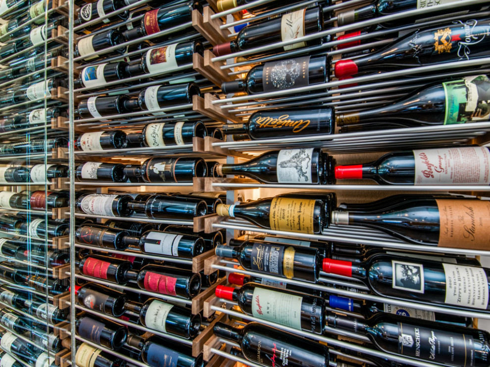 Wine Wall Showpiece Modern Wine Cellar Dallas by Vineyard Wine