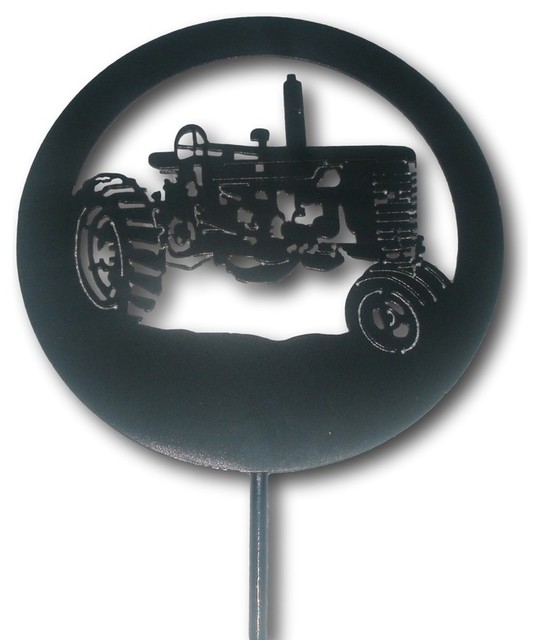 3 Foot Tall Tractor Garden Stake Farmhouse Garden Statues And Yard