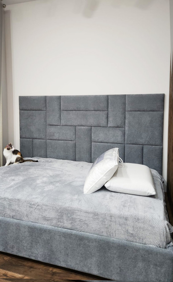 Мягкие стеновые панели Геометрия в изголовье кроватей