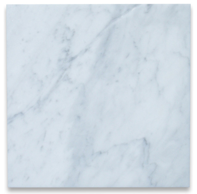 12x12 Carrara Venato Bianco Polished Carrera White Marble Floor Tile, 100  . - Traditional - Wall And Floor Tile - by Stone Center Online | Houzz