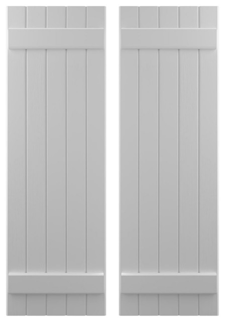 Ekena Millwork Vinyl Board & Batten Shutters - 14x59 Inch Clay Color With Installation Hardware