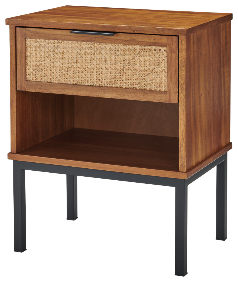 Caine Rattan Night Stand Tropical Nightstands And Bedside Tables