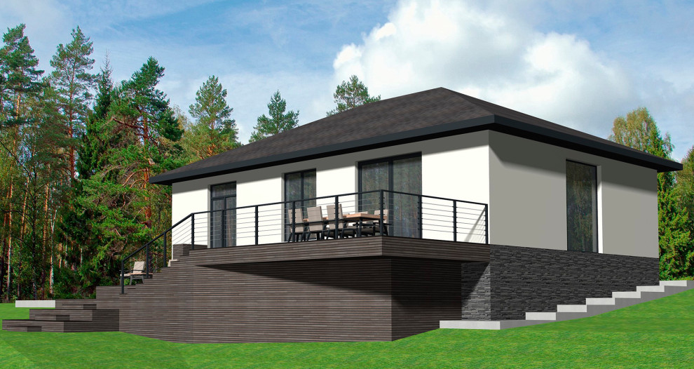 Проект пристройки террасы в современном стиле